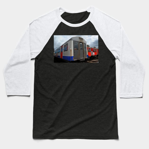 London Underground D Stock Baseball T-Shirt by Random Railways